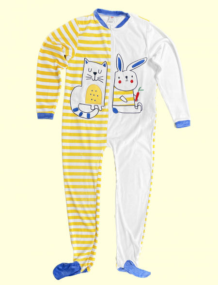 Bunny and cat  footed pajama