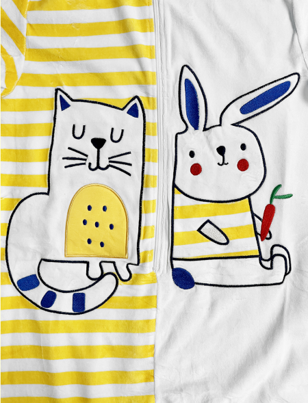 Bunny and cat  footed pajama