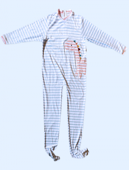 Pink Dino footed pajama