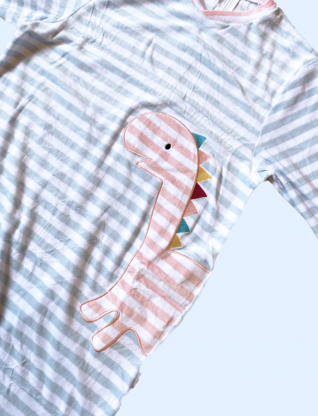 Pink Dino footed pajama