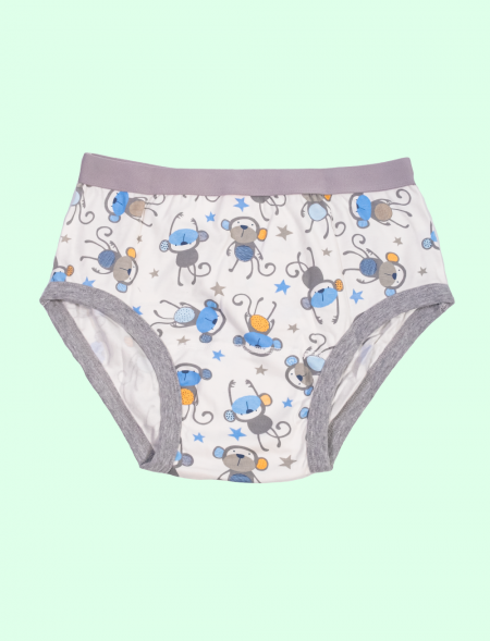 Slip Kiddo petits singes gris