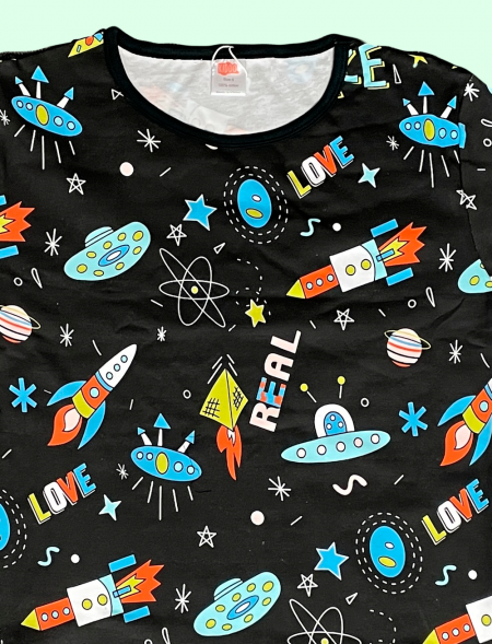 T-shirt Kiddo espace (Noir)